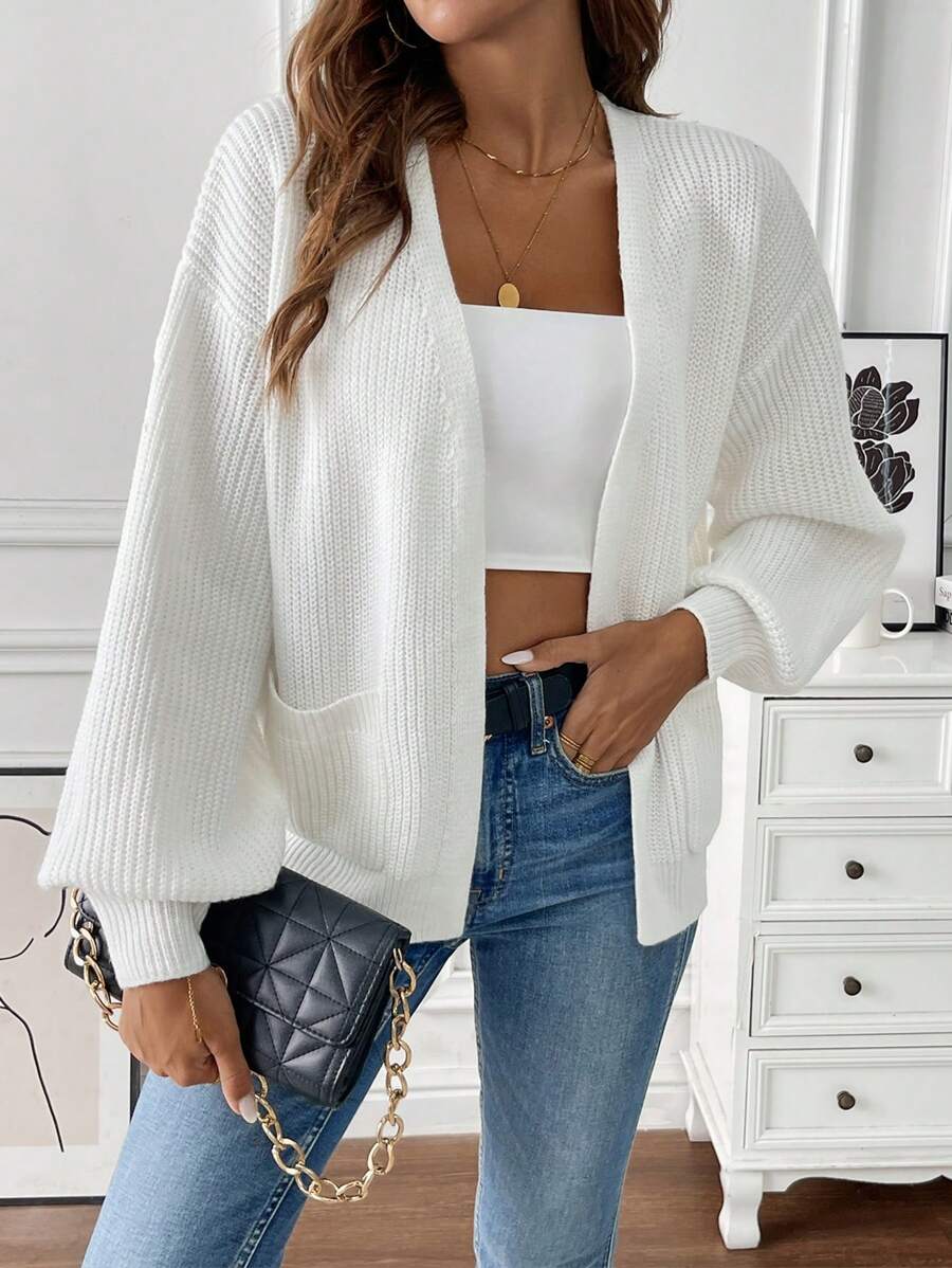 Adalyn | Open Front Cropped Cardigan with Pockets
