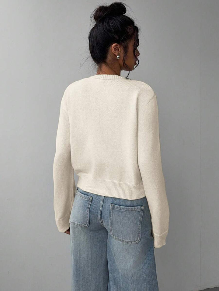 Dora | Round Neck Cropped Cardigan