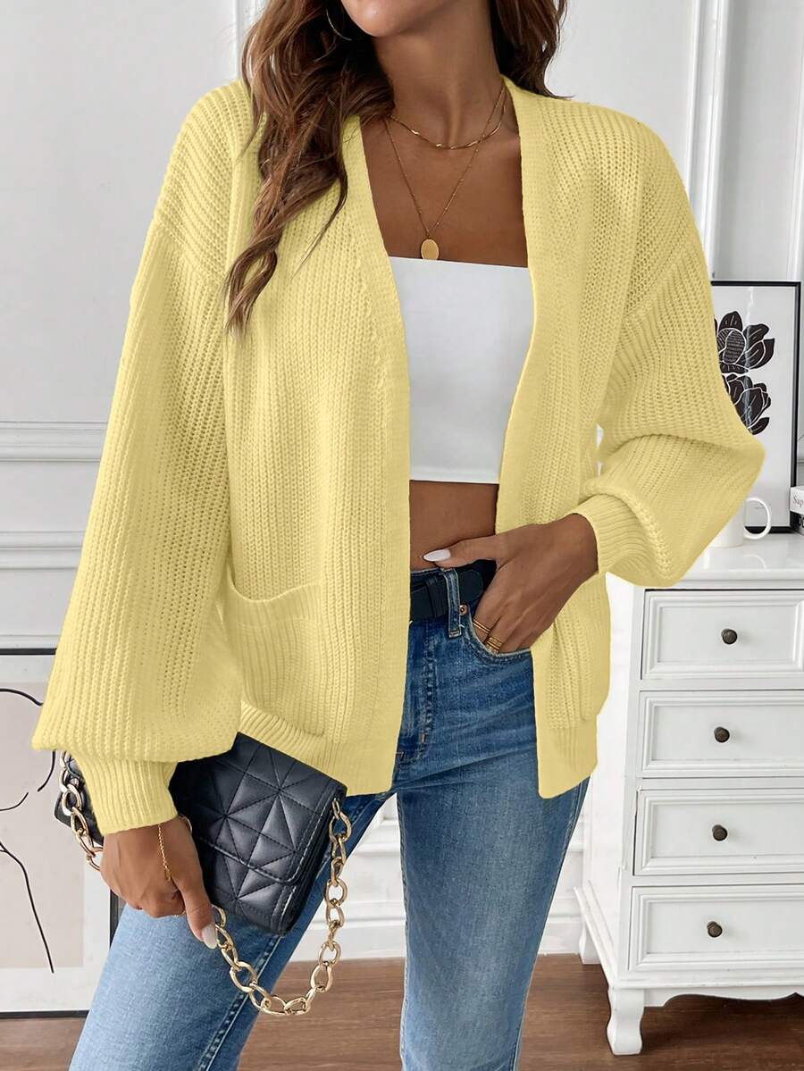 Adalyn | Open Front Cropped Cardigan with Pockets