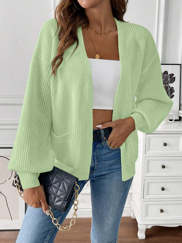 Adalyn | Open Front Cropped Cardigan with Pockets
