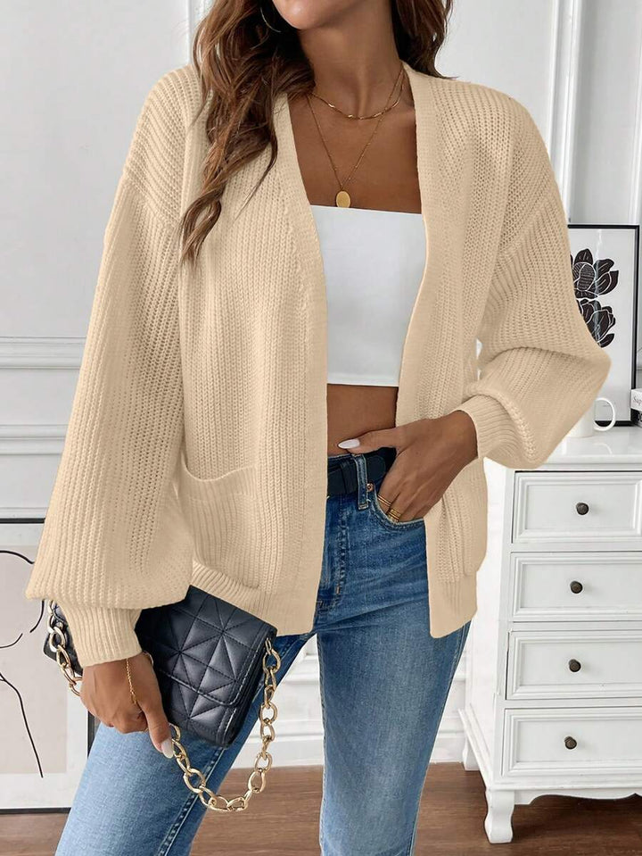 Adalyn | Open Front Cropped Cardigan with Pockets