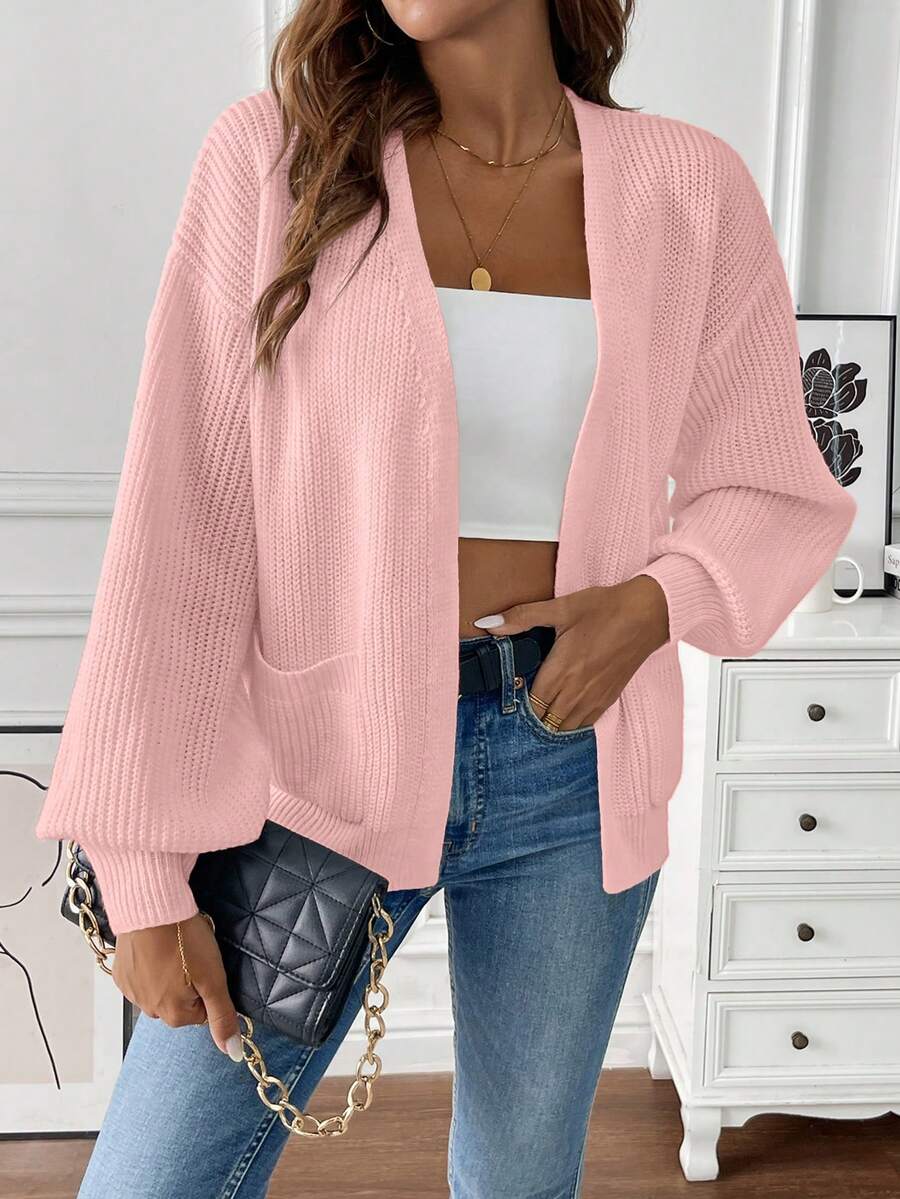 Adalyn | Open Front Cropped Cardigan with Pockets
