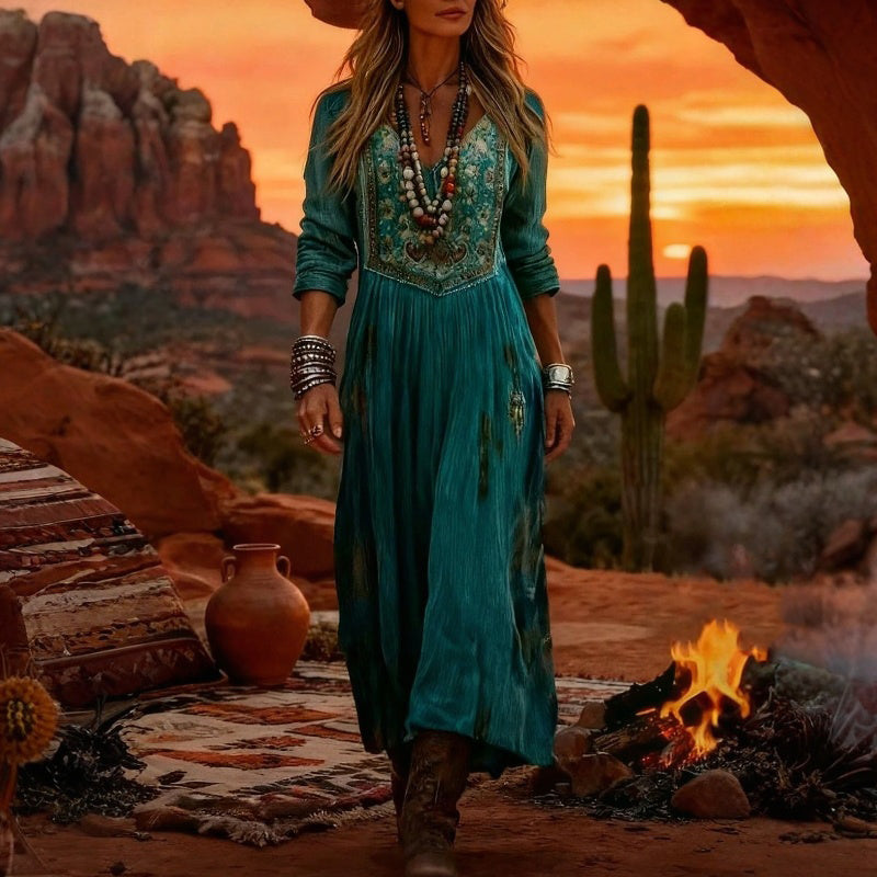 Evelyn | Elegant Bohemian Maxi Dress