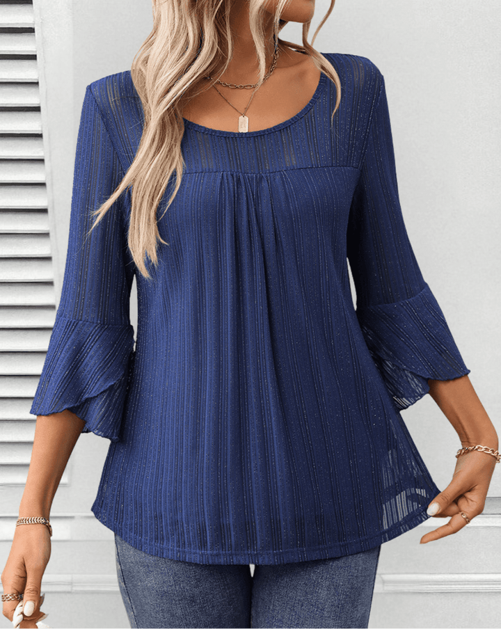 Larra – Pleated Blouse with Bell Sleeves