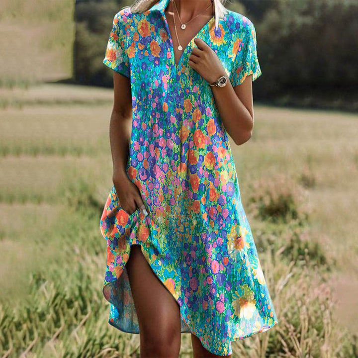 Tansy – Midi Dress V-Neck Summer Style