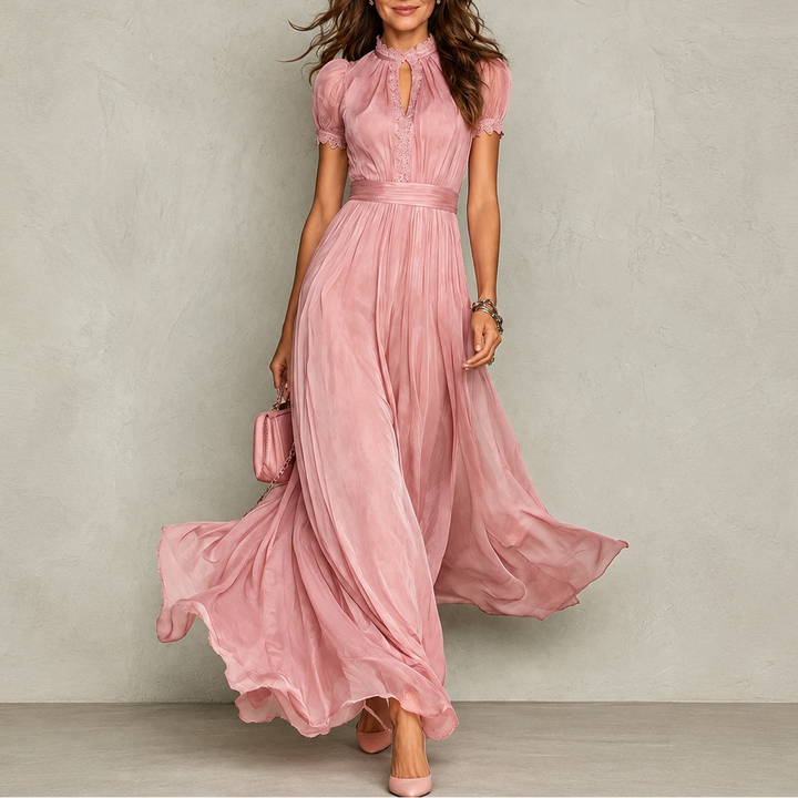 Zoey | Ruffle Neck Pleated Dress