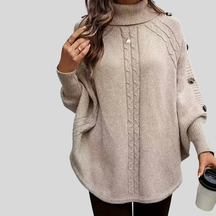 Nora | High Neck Cable Knit Sweater
