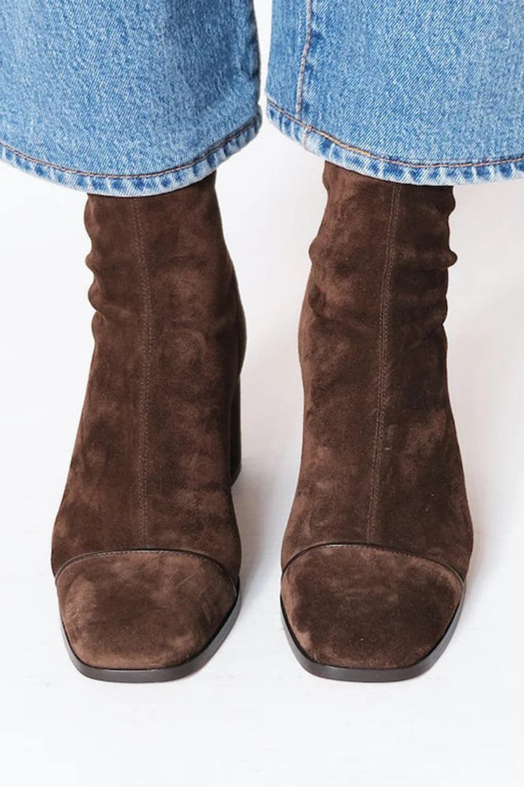 Lila | Square Toe Heeled Boots