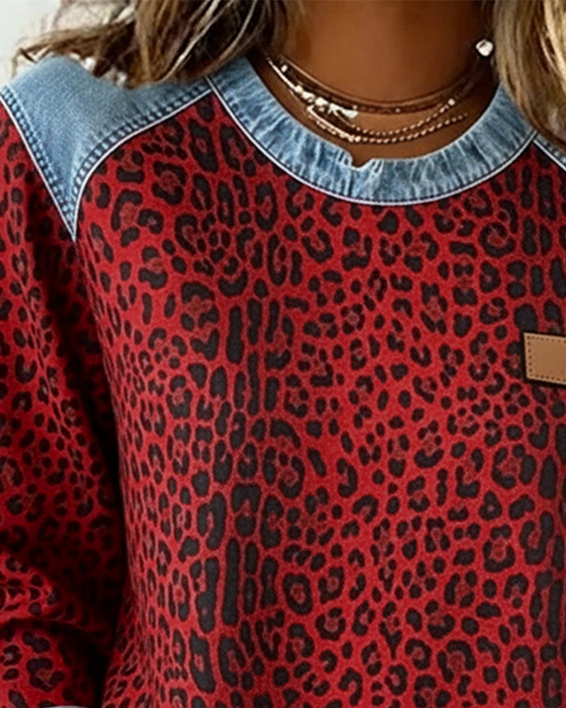 Marlene | Leopard Patchwork Sweater