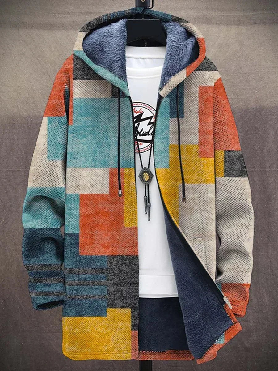 Janine – Art Print Cardigan with Bold Patterns