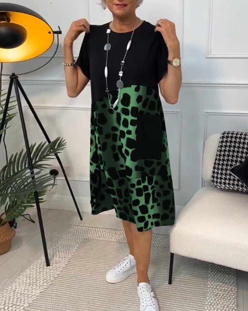 Cassandra – Printed Midi Dress with Pockets