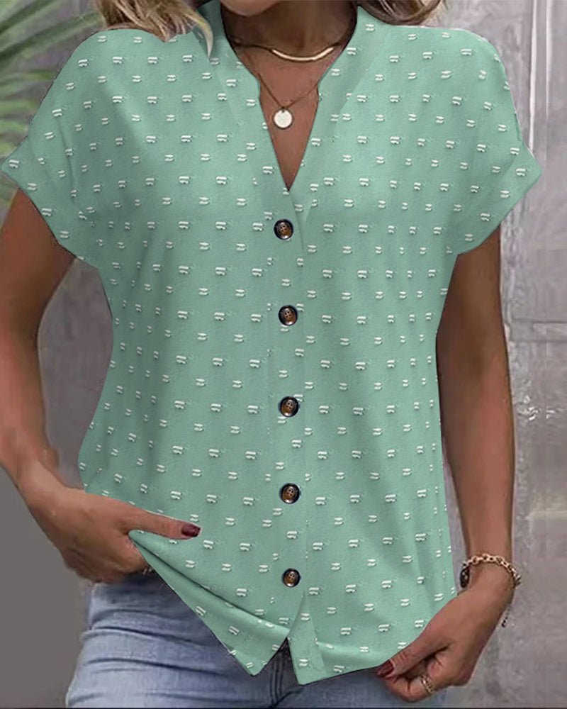 Lottie – Drop-Shoulder V-Neck Blouse