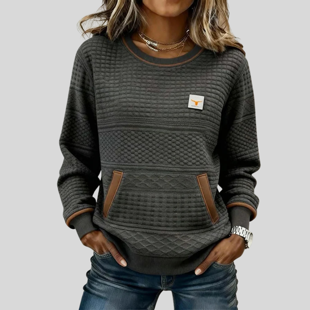 Noelle | Color Block Crew Neck Sweatshirt