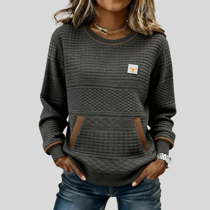Noelle | Color Block Crew Neck Sweatshirt