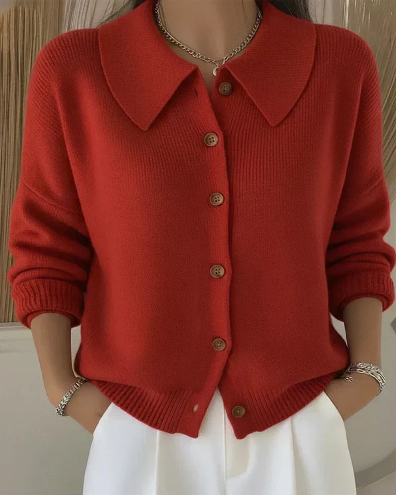 Vera | Cardigan with Shirt Collar