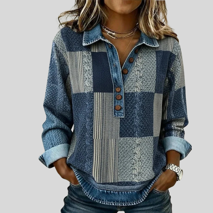 Color Block Print Sweater