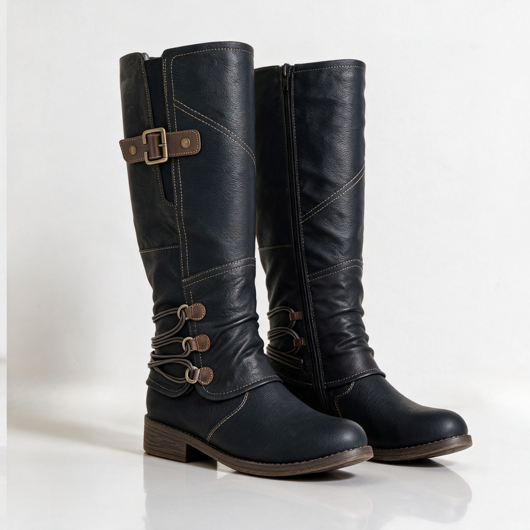 Maristel | Tall Buckle Riding Boots
