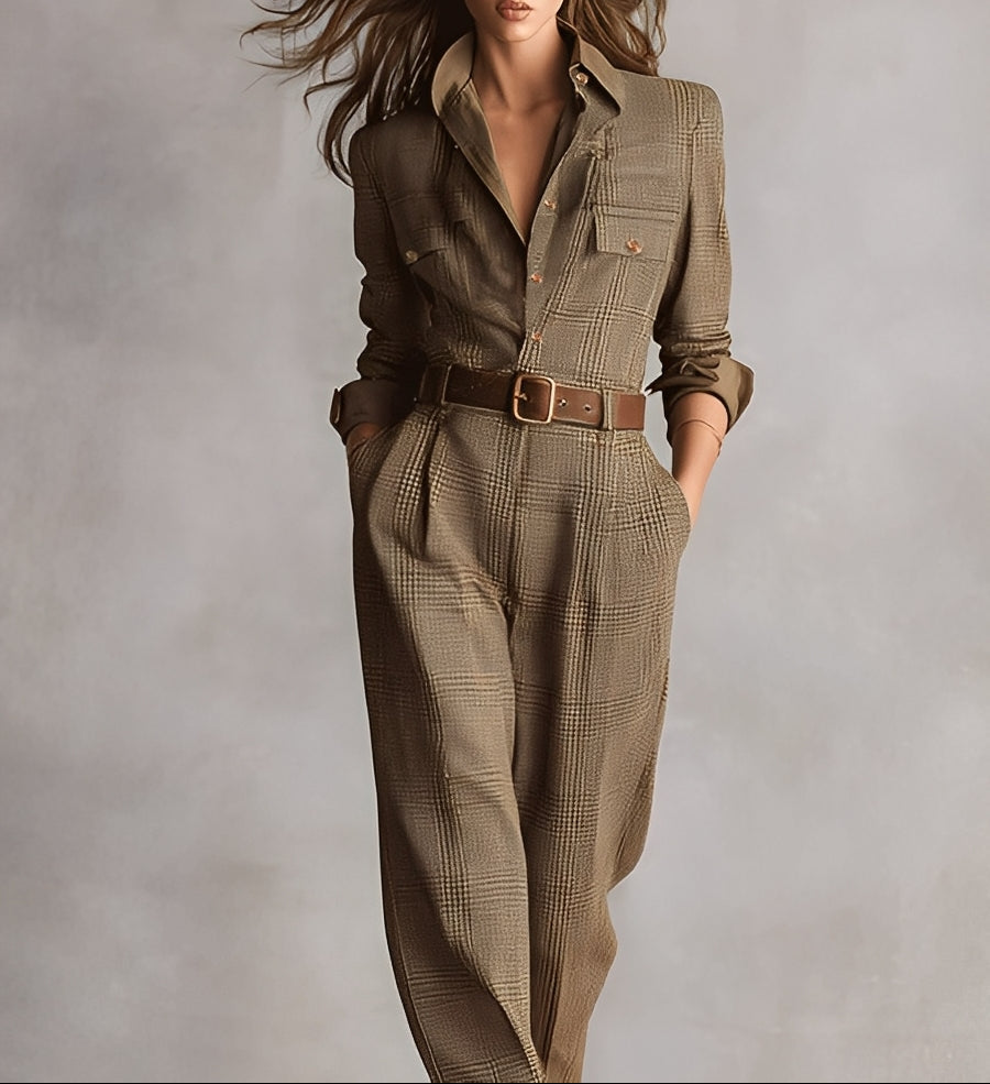 Célia | Brown Overall with Refined Details