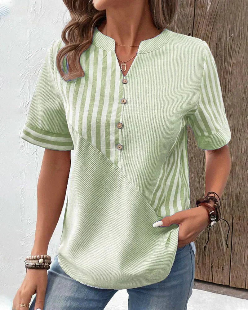 Lila – Striped Blouse with Flared Sleeves