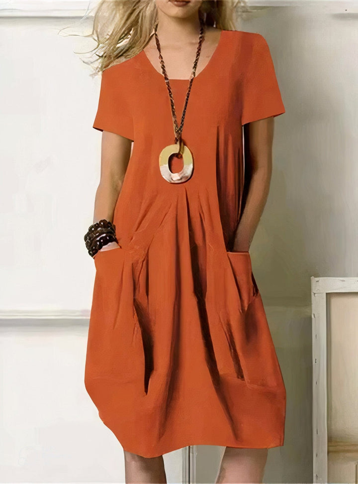 Kwani – Midi Dress with Pockets V-neck