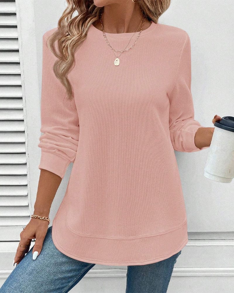 Ynes – Long Sleeve Round-Neck Top