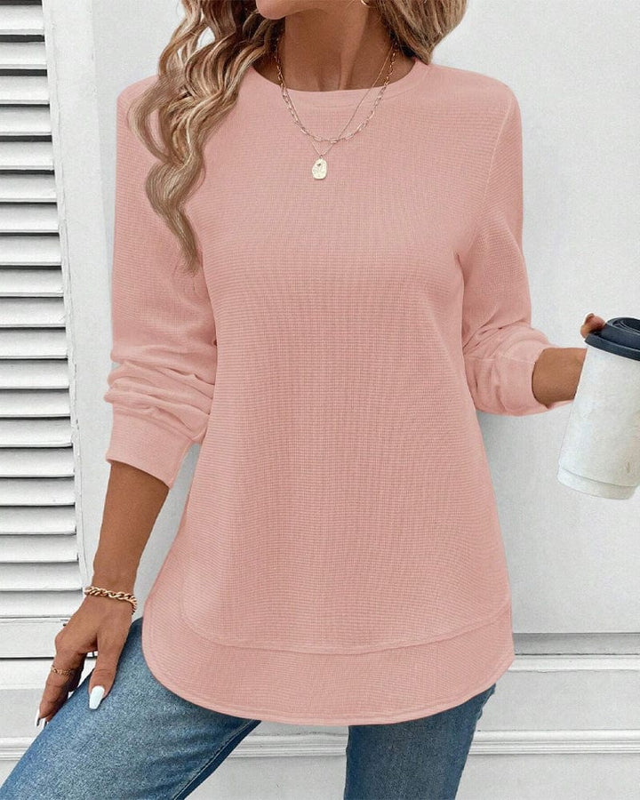 Ynes – Long Sleeve Round-Neck Top