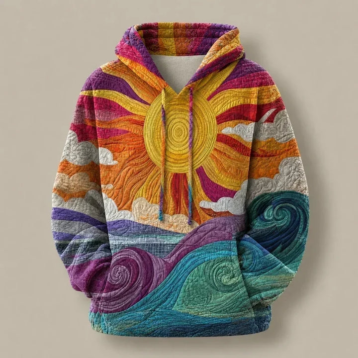Sunburst Print Y2K Hoodie
