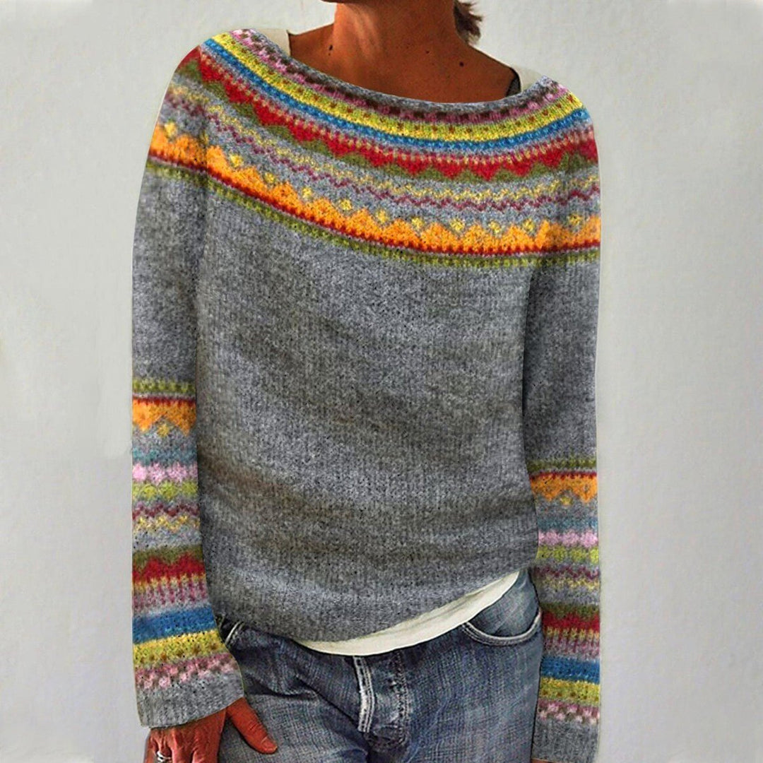 Liane – Luxe Knit Sweater with Nordic Print