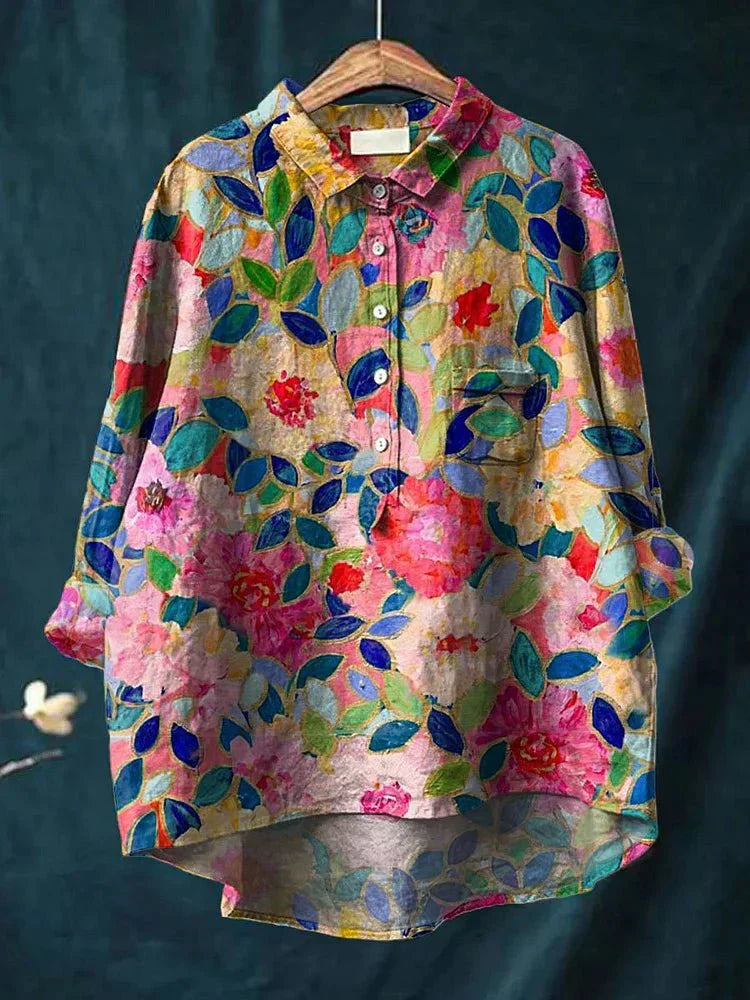 Ysabele – Button-Up Printed Blouse