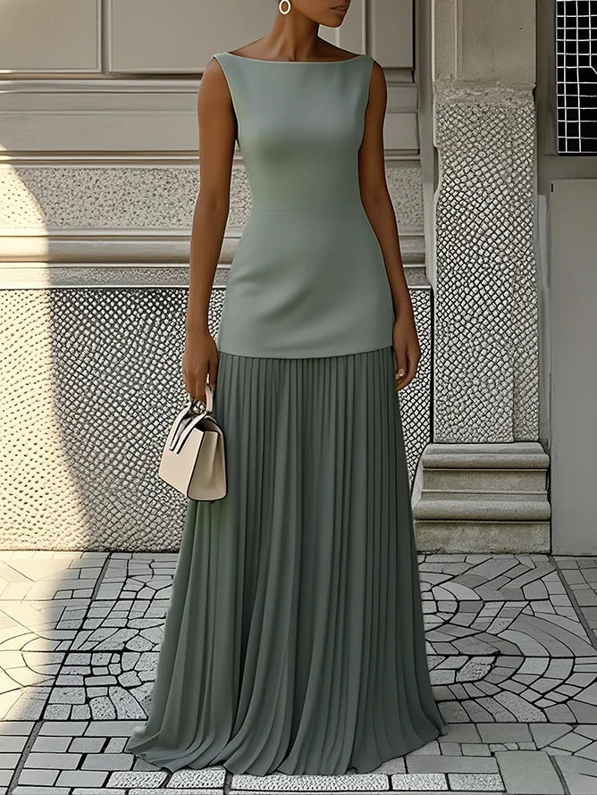 Micaela | Sleeveless Pleated Maxi