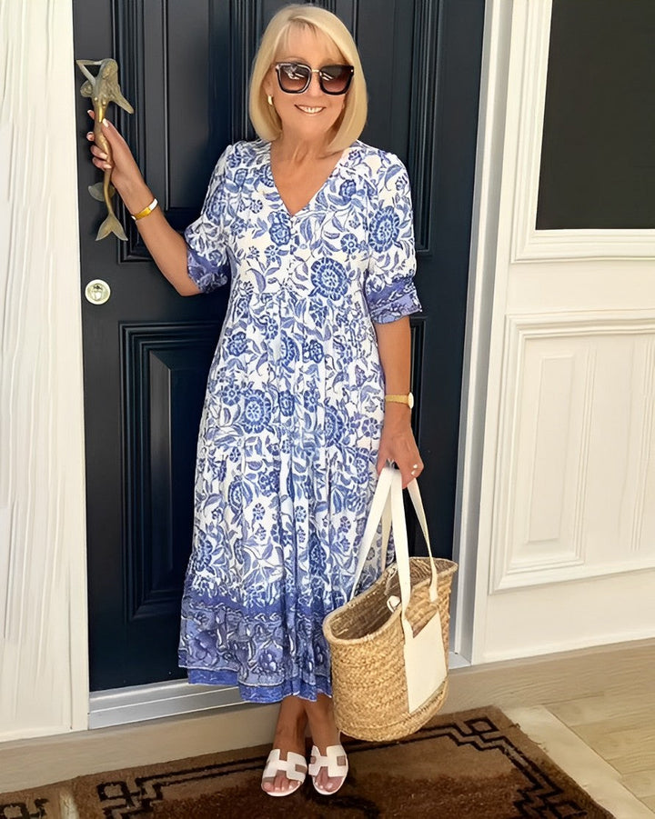 Keisha – Floral V-Neck Maxi Dress