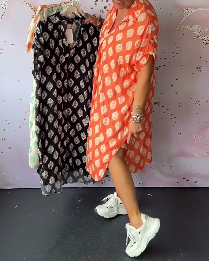Person in orange dress showing dark and light versions on hangers, wearing sneakers, against a creative backdrop.