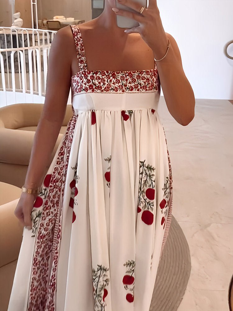 Kate – Printed Maxi Dress with Square Neckline