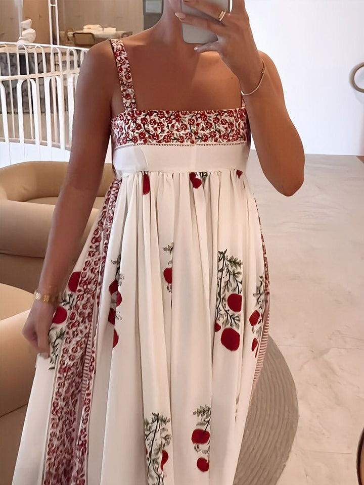 Kate – Printed Maxi Dress with Square Neckline