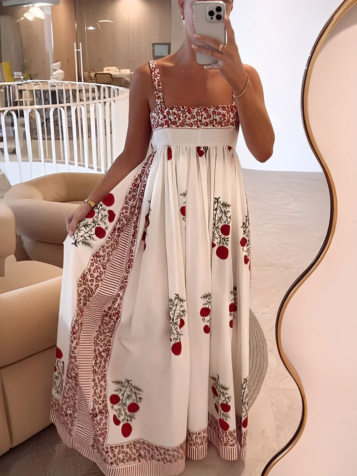 Kate – Printed Maxi Dress with Square Neckline