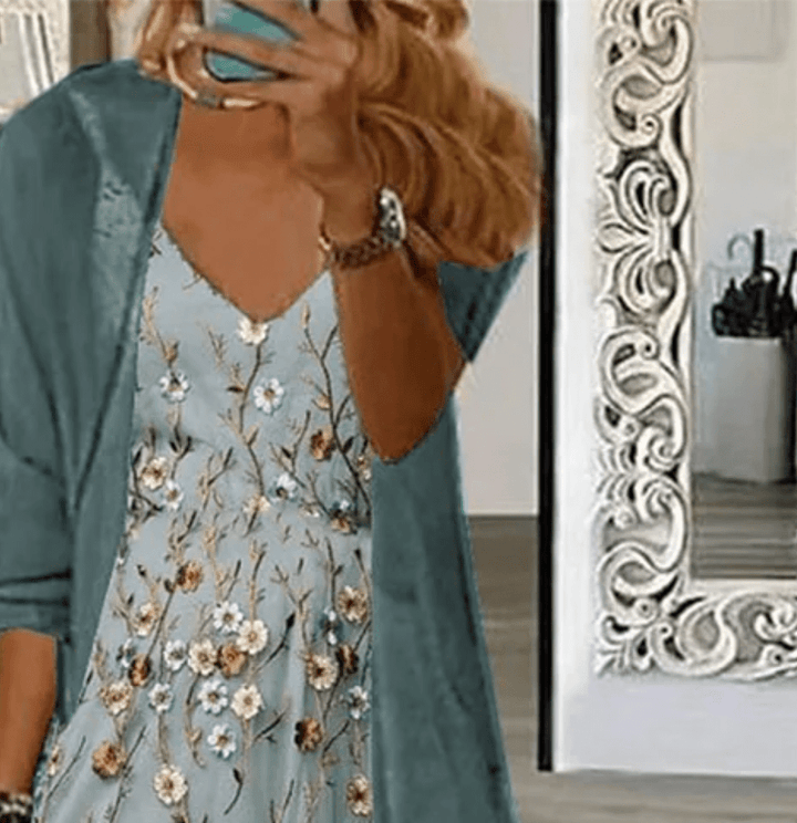 Thea – Floral Maxi Dress with V-Neck