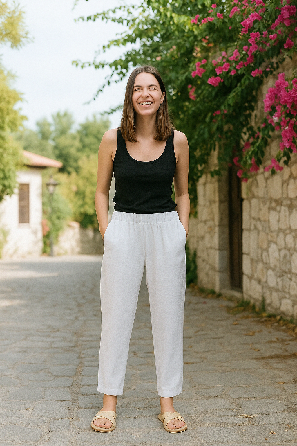Flaris – Palazzo Pants with Elastic Waist