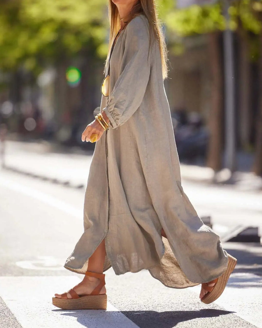 Elaina – Button-Front Maxi Dress