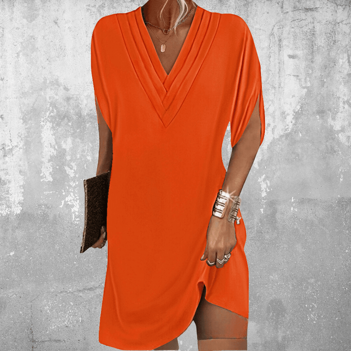 Thalia – V-Neck Tummy-Hiding Shift Dress