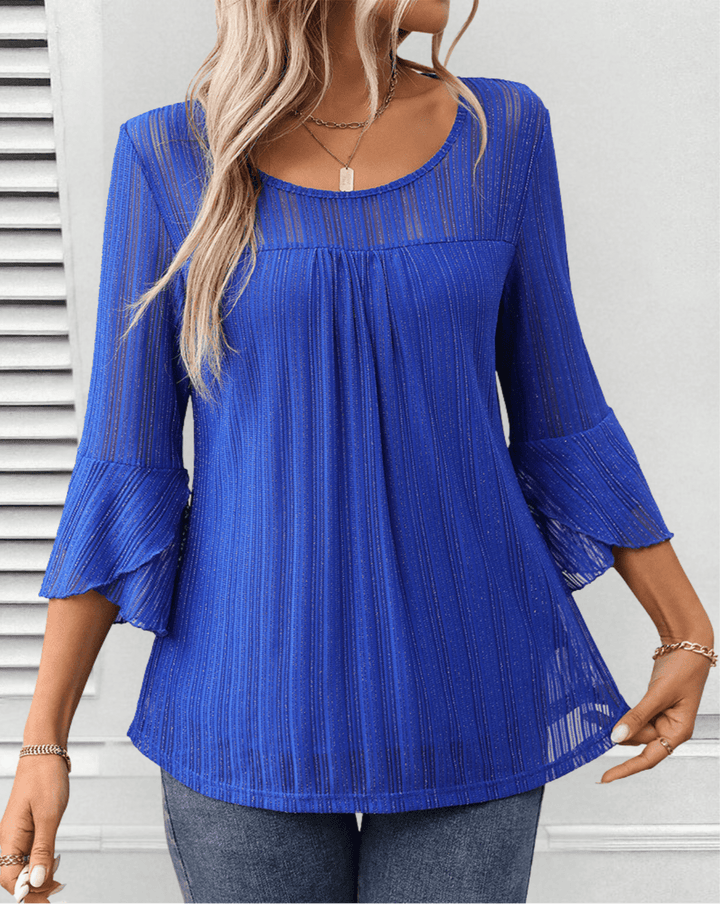 Larra – Pleated Blouse with Bell Sleeves