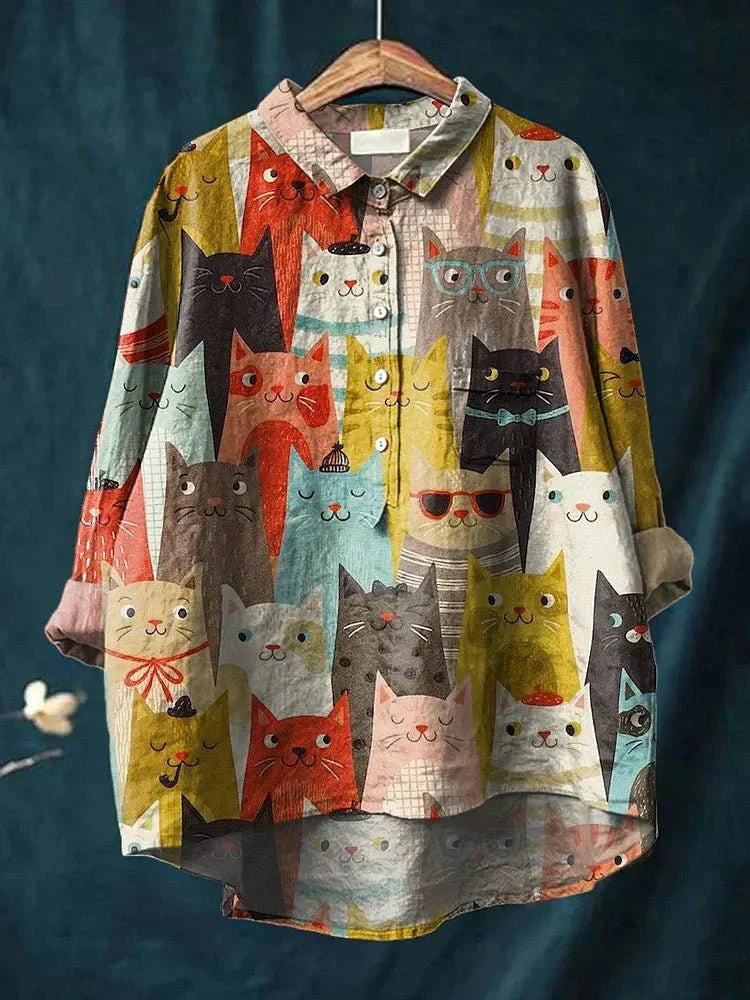 Ysabele – Button-Up Printed Blouse