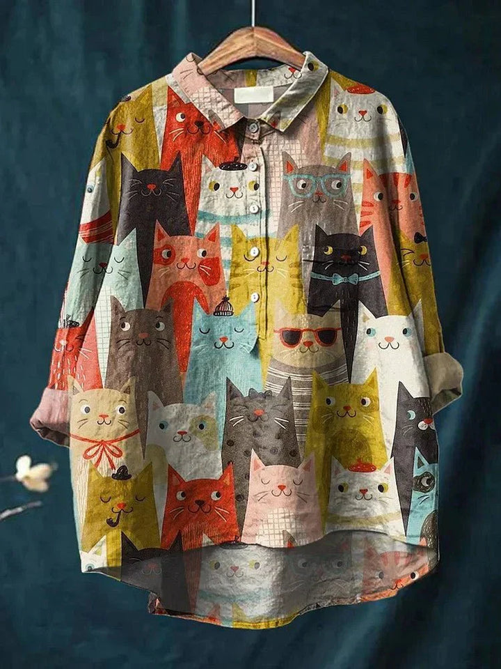 Ysabele – Button-Up Printed Blouse