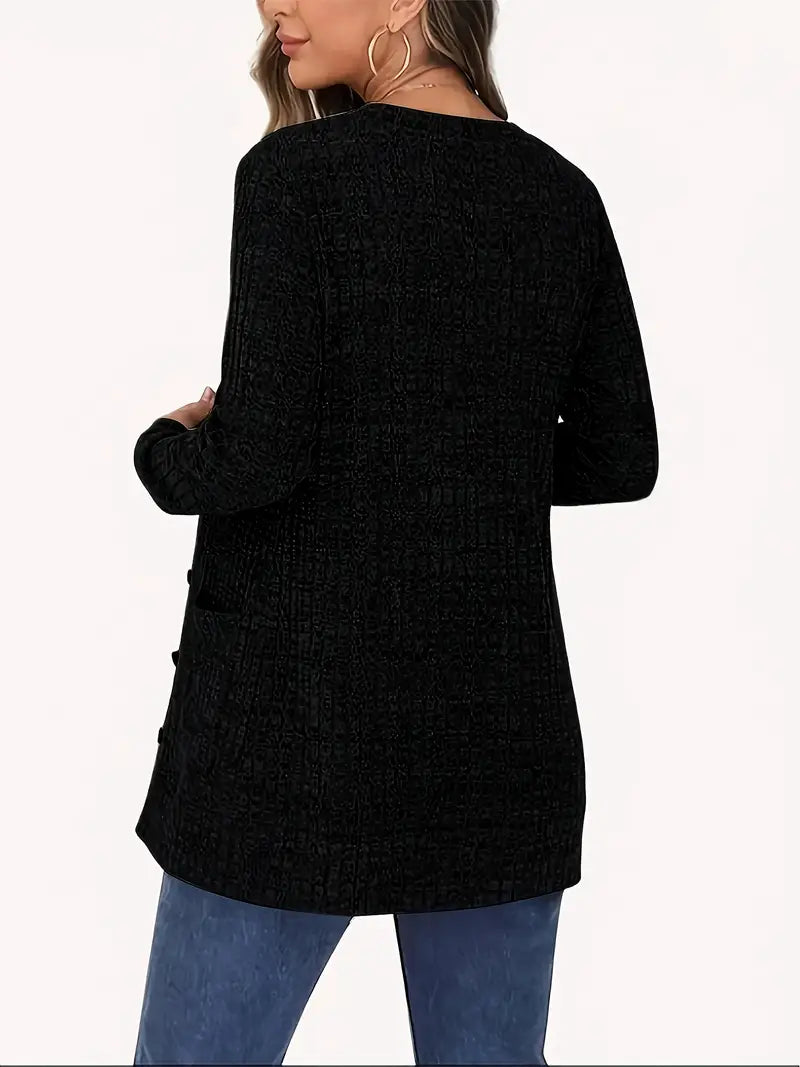 Melody – Longline Button-Front Cardigan