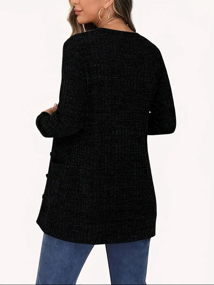 Melody – Longline Button-Front Cardigan