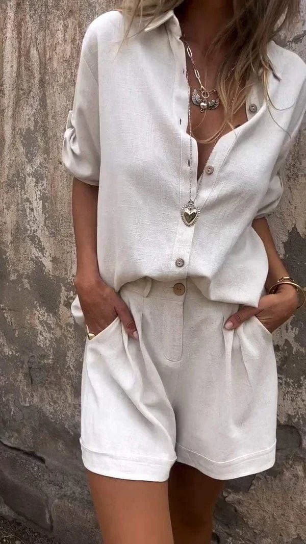 Auriana – Linen-Look Shorts Set
