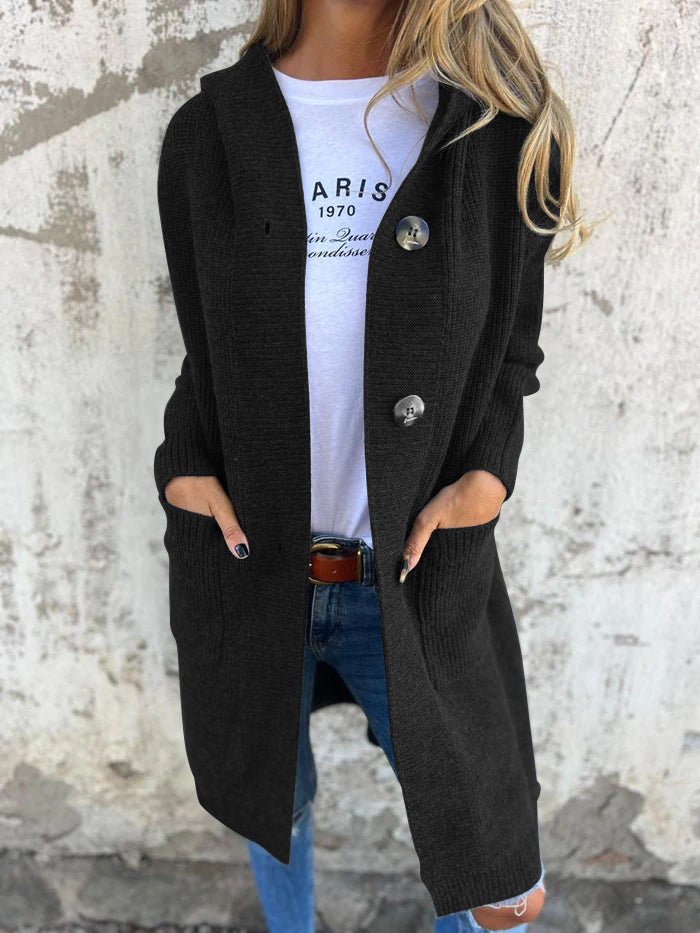 Rosalie – Long Knit Cardigan with Hood