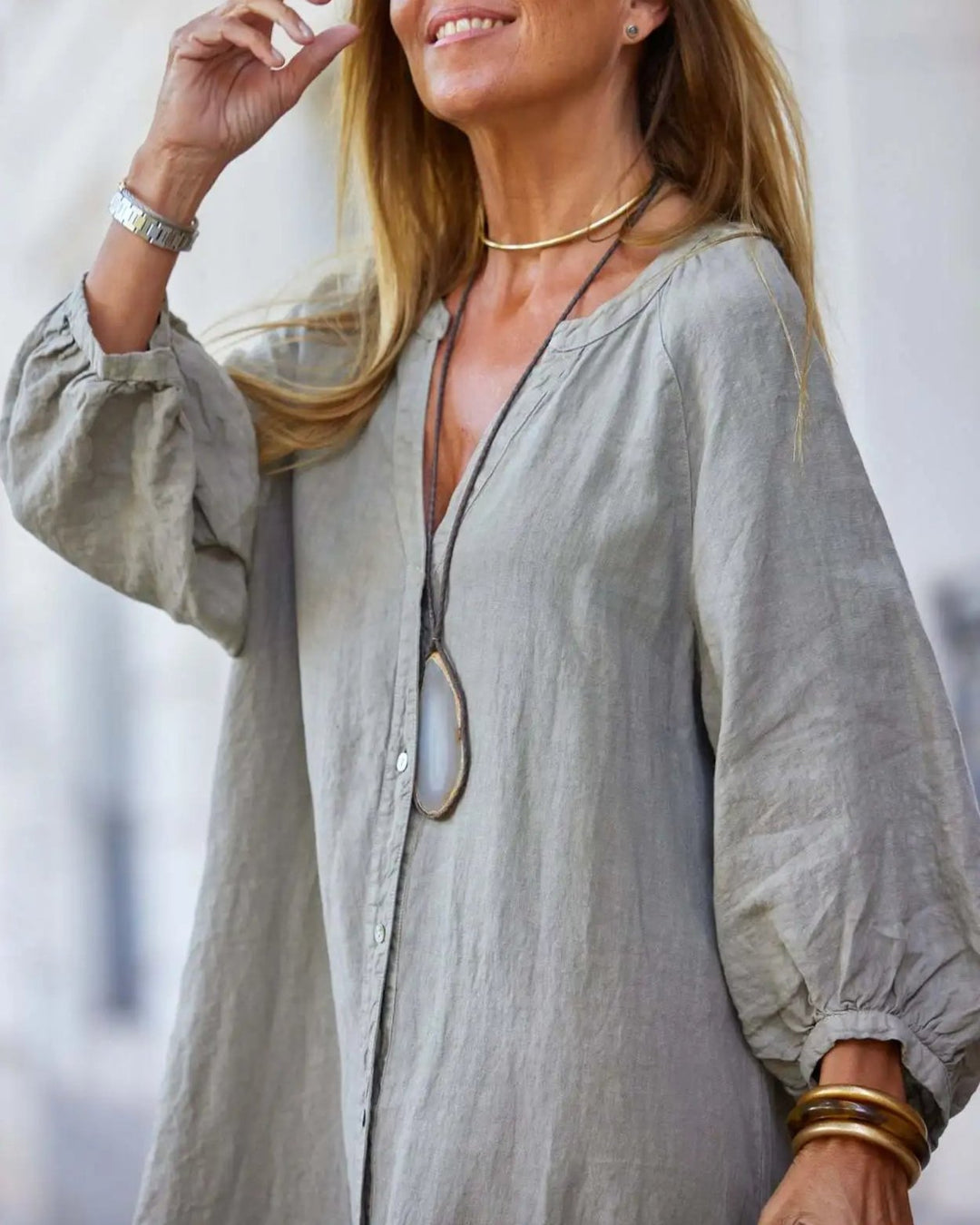 Elaina – Button-Front Maxi Dress