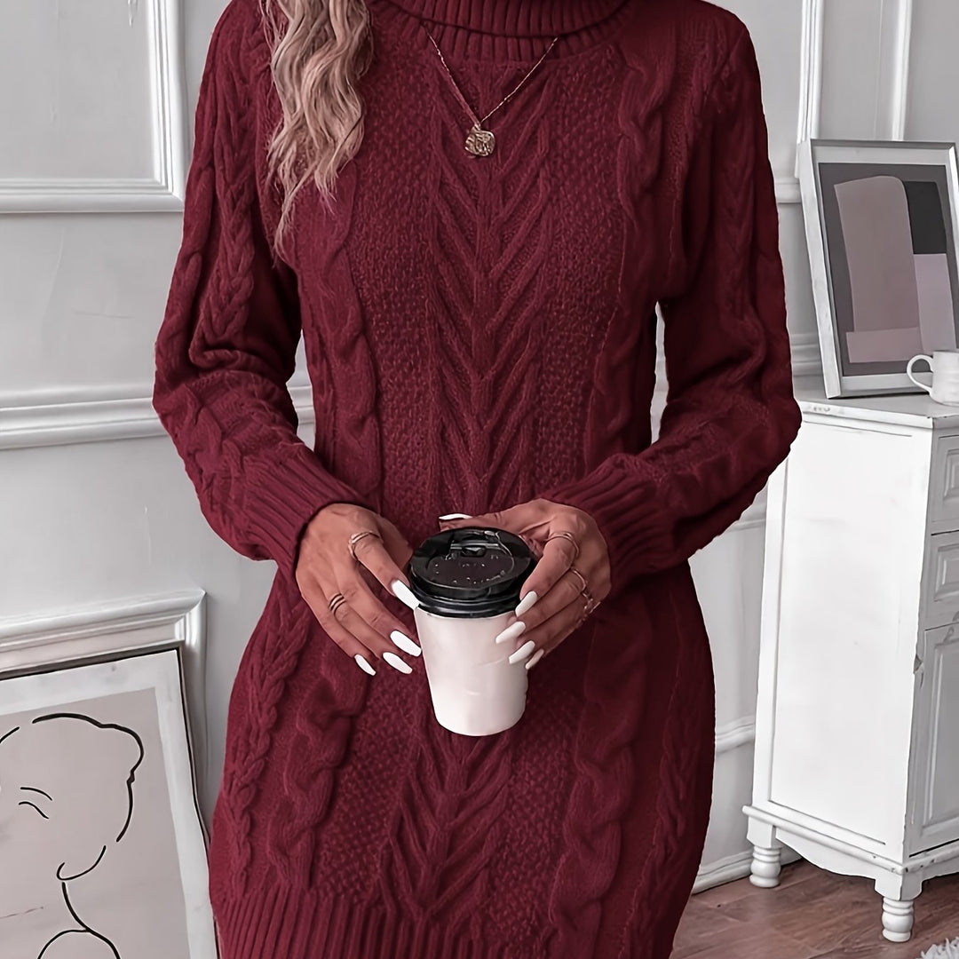 Alicia | Cable Knit Sweater Dress