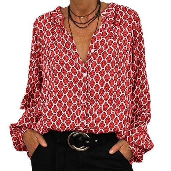 Antonia – Printed Long-Sleeve Blouse