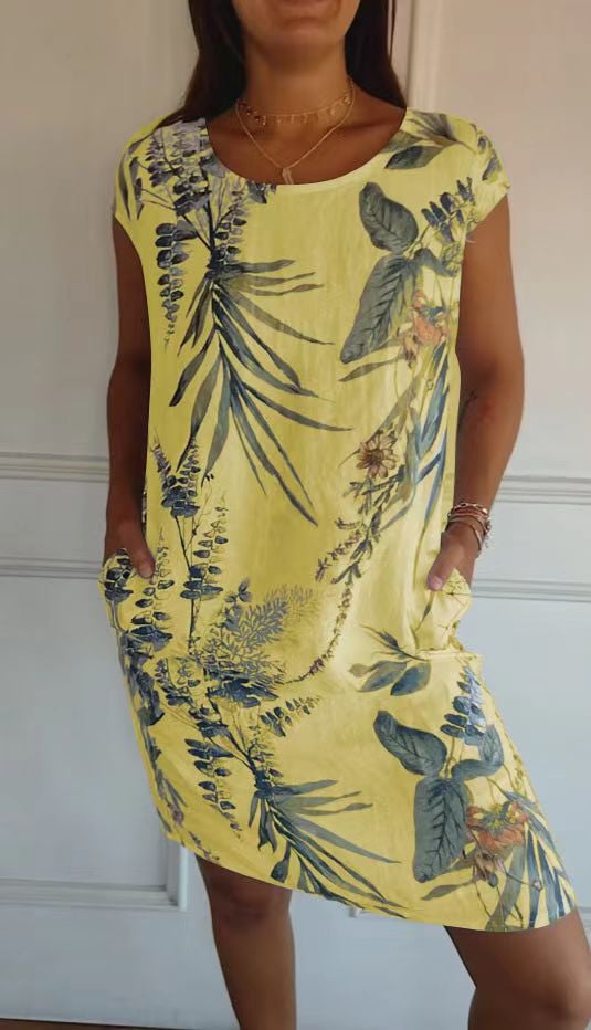 Sunniva – Midi Dress with Botanical Print